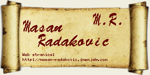 Mašan Radaković vizit kartica